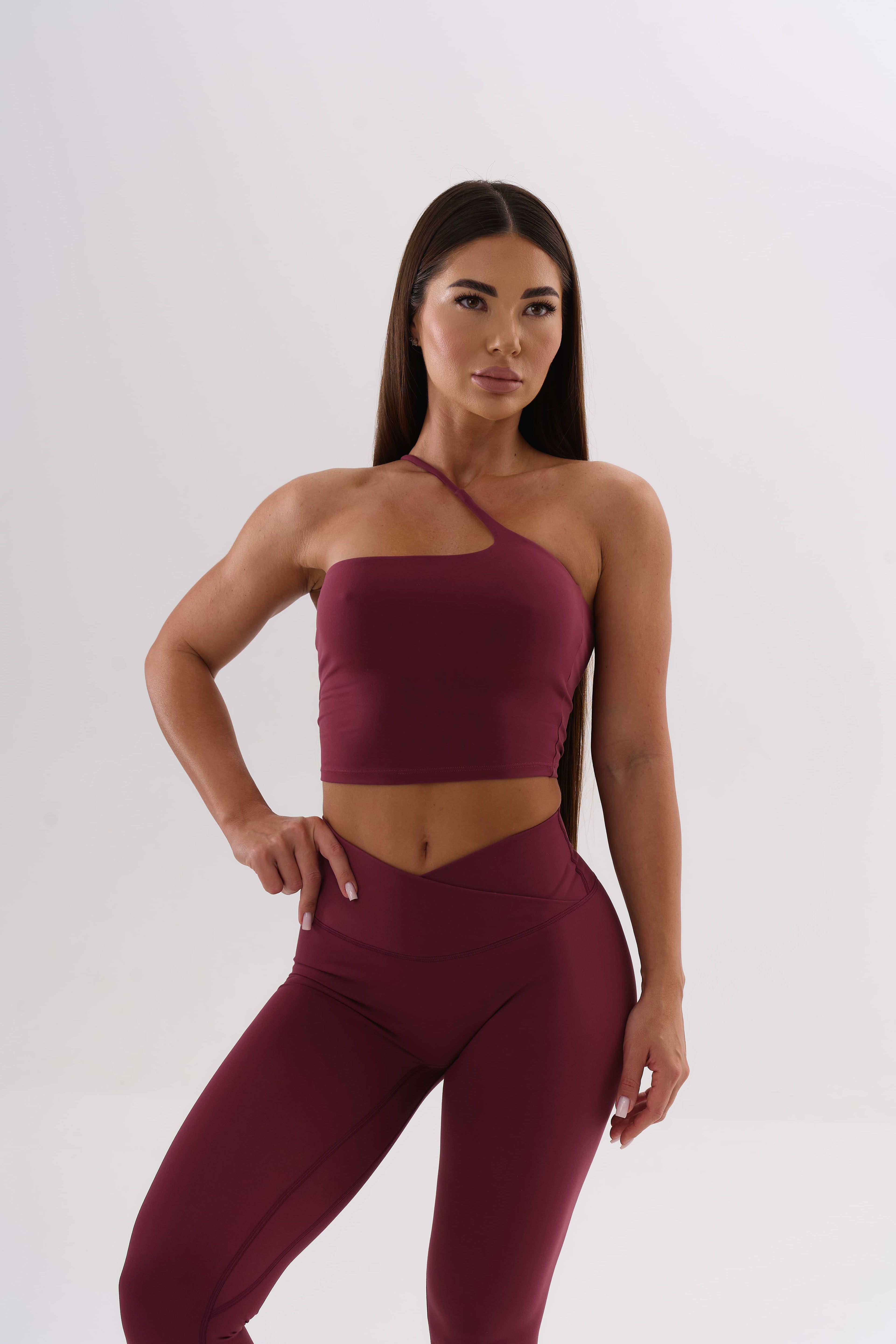 UMI One-Shoulder Top – Merlot