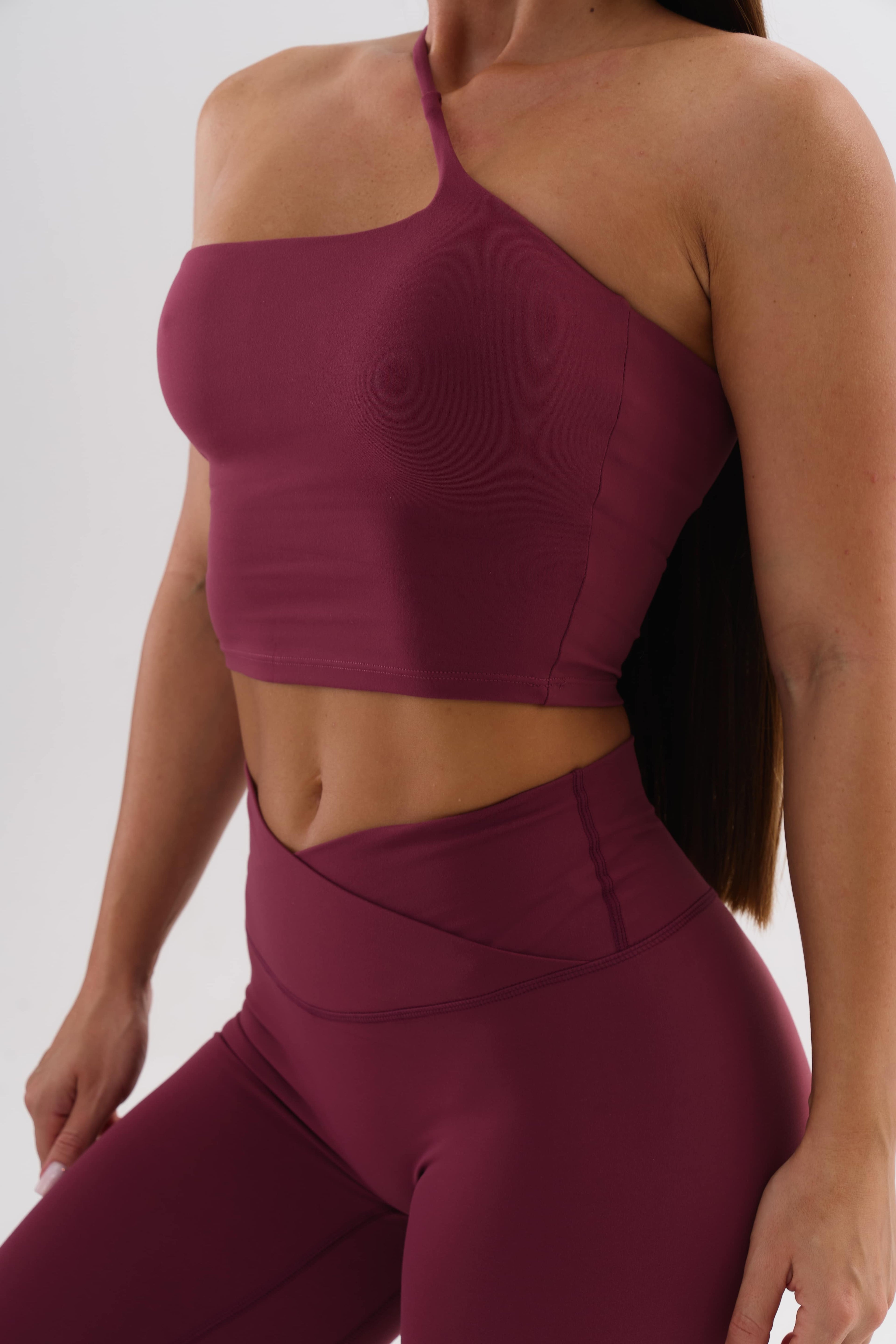 UMI One-Shoulder Top – Merlot
