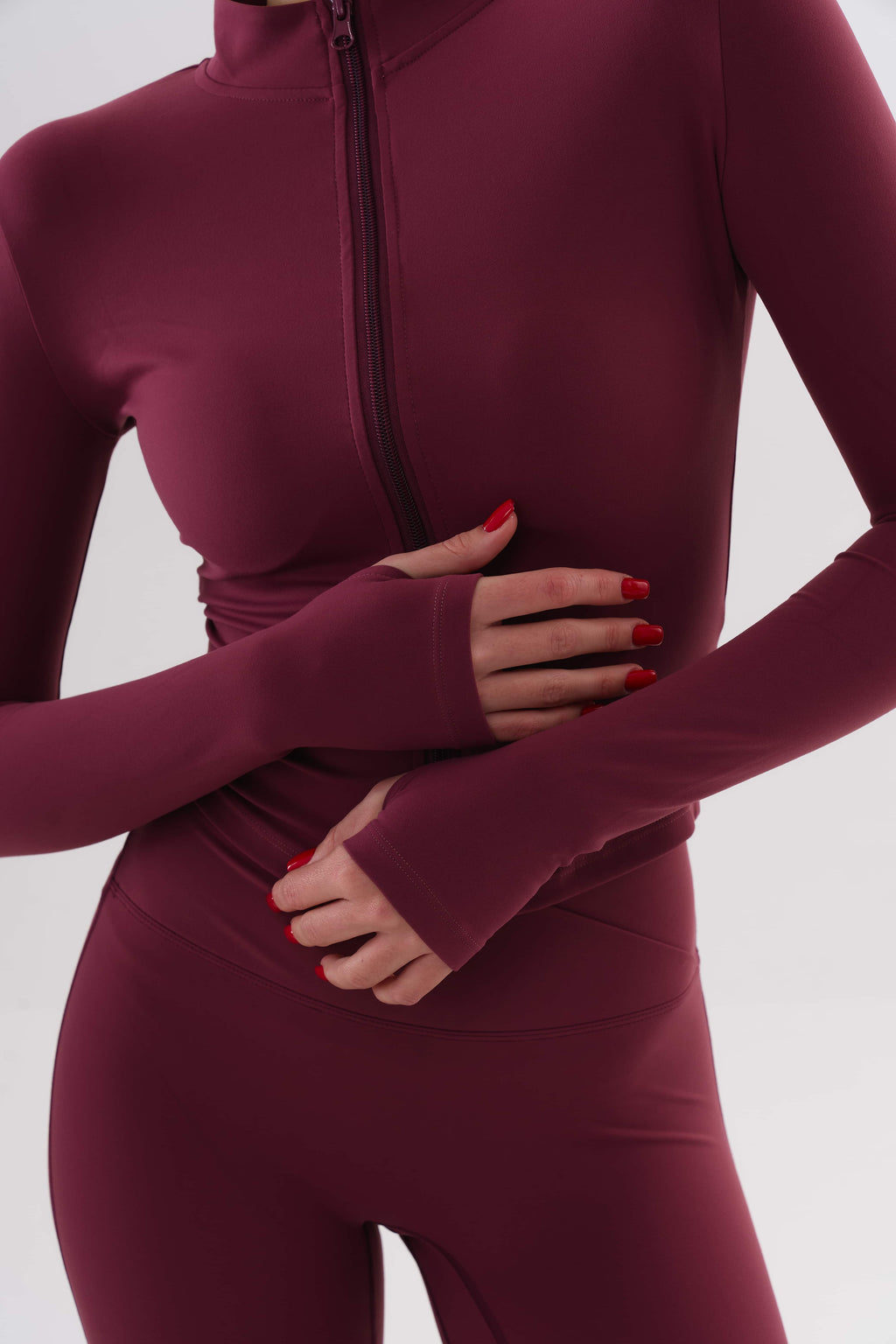 UMI Zip Flare Top – Merlot