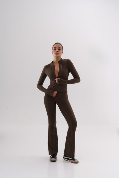 UMI Zip Flare Top – Espresso