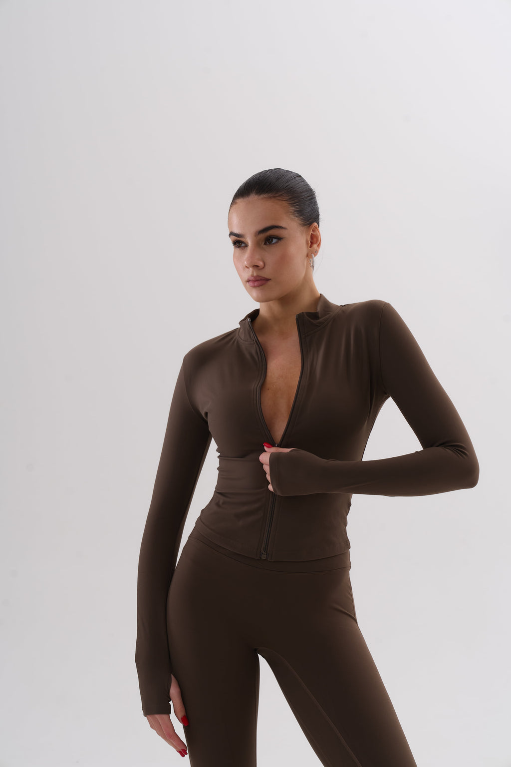 UMI Zip Flare Top – Espresso