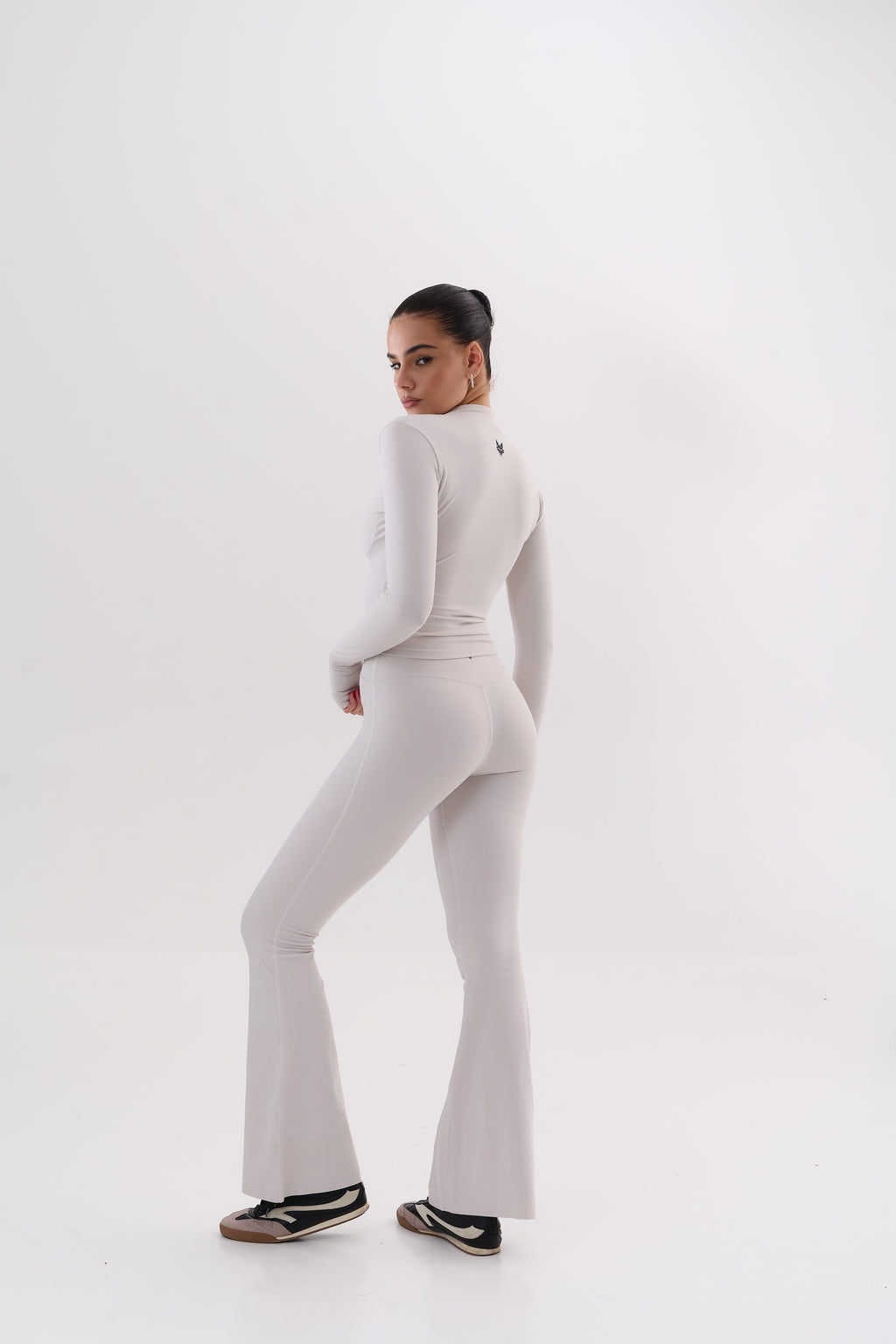 UMI Zip Flare Top – White