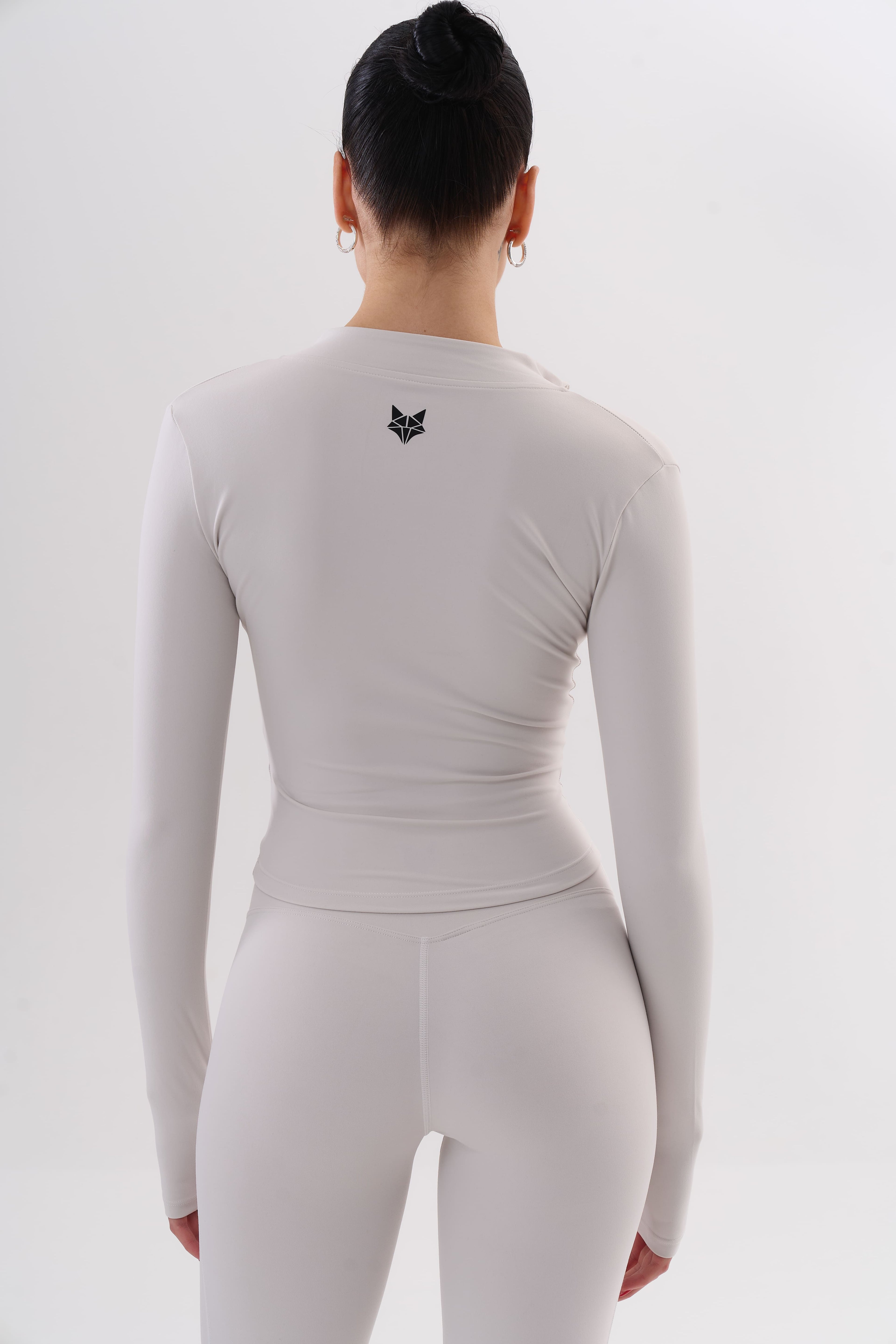 UMI Zip Flare Top – White