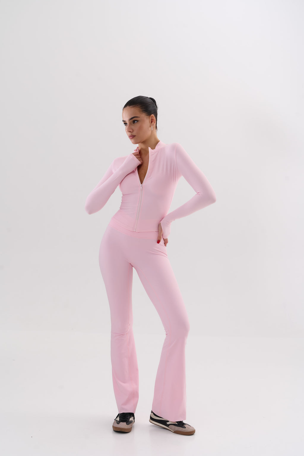 UMI Zip Flare Top – Rose