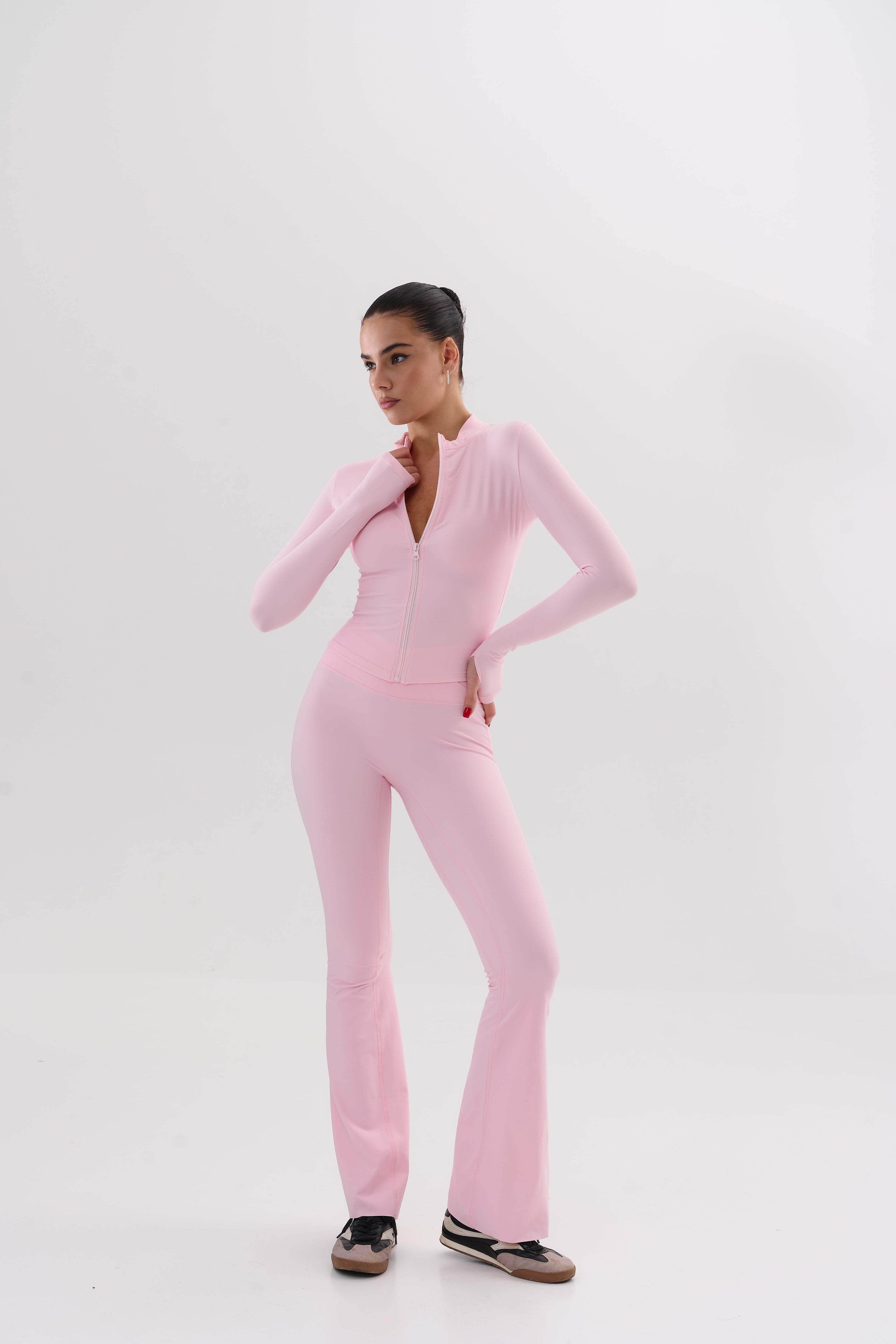 UMI Zip Flare Top – Rose